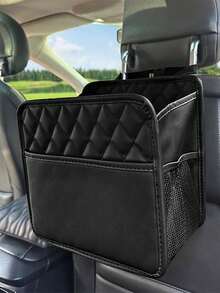 1pc Customized Logo Car Seat Back Storage Bag, Multi-Functional Hanging Organizer Box For Automotive Interior Accessories - Multicolor - View 6