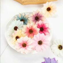 10/20/30/40/50pcs Simulated Peacock Chrysanthemum Daisy, DIY Flower Wreath Accessories, Hairpin Decoration, Suitable For Home Office, Coffee Shop, Party And Wedding