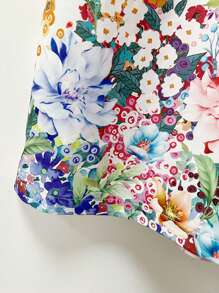 Conjunto de 2 piezas para niñas: Top de tirantes con estampado floral y falda larga, conjunto elegante de estilo campestre para vacaciones de verano