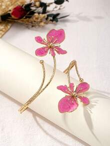 1pc Fashionable Enamel Floral Decor Arm Cuff, Suitable For Women's Party, Banquet, Cocktail Attire And Gift