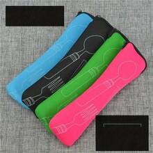 3件套不锈钢西餐牛排刀叉勺创意布袋便携西餐餐具三件套，学校用品