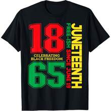 Juneth Free-Ish Since 1865 Celebrating Black Freedom T-Shirt - Black - View 1