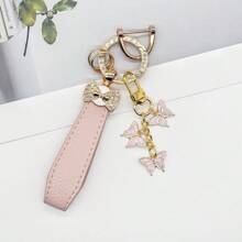 TTOBS 1pc Elegant Leather Key Chain With Lovely Flower Pendant - Durable, Fashionable And Multifunctional Keychain For Women - Variety Of Colors, Perfect Accessory And Gifting Idea For Car Owners