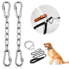 2/1 pièce Boucle métallique de rechange pour collier de chien, crochets de sécurité à double extrémité anti-morsure pour laisses de chien, attache lourde pour collier à griffes, harnais pour chiens