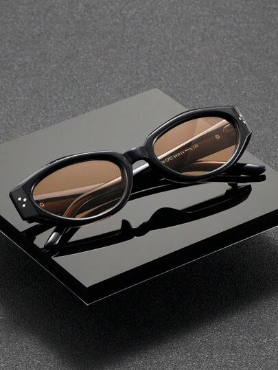 1 pieza Gafas de moda de plástico con remache en forma de U, ligeras y lujosas, adecuadas para hombres para viajes, conducción, ciclismo, playa, fotografía, estilizan el rostro de las mujeres, de uso casual versátil