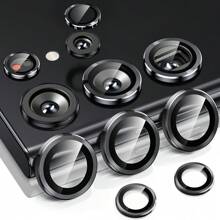 1 Set Metal Camera Protector Lens Tempered Glass Camera Case Compatible With Samsung Galaxy S25Ultra S25Plus S25+ S24 Plus S24+ S24Ultra S23 Plus S23+ S23Ultra S22Ultra A15 A55 A35 A25 A05 A05S M14 M54 M55 Z Flip4 Z Fold5 Z Fold6 Z Flip3 /IPhone15ProMax IPhone15 14 13 12 11Pro Lens Ring Gift For Birthday, Family, Friends Alloy Metal With Tempered Glass Full Cover, Lens Protector, Phone Accessories
