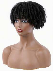 Black Dreadlocks1 Synthetic Wig Top Clip, Synthetic Braid Semi Braided Hair, Short Braided Hair African Style Synthetic Wig For Men - Multicolor - View 11
