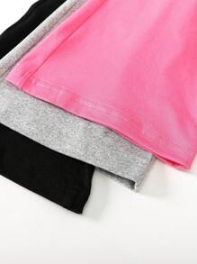 3pcs/Set Girls Flared Pants, V-Waist, Comfortable & Versatile Summer Casual/Sportswear