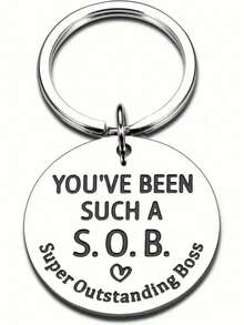 1pc Stainless Steel 'You've Been' Keychain Pendant, Simple Design Appreciation Gift For Friends, Colleagues - Silver - View 1