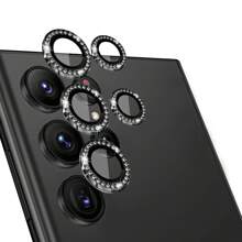Rhinestone Camera Lens Tempered Glass Protective Film, 9H Hardness Tempered Glass Rear Camera Cover Screen Protector, Bling Anti-Scratch, Compatible With Samsung A14/A24/A34/A54, A15/A25/A35/A55, S23/S24/S25 Ultra Plus, 11 12 13 14 15 16 Pro Max Plus Lens Protector
