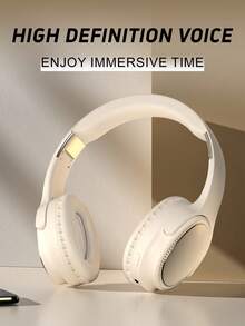 Gerripuer 新款无线耳机，配备 6.0 芯片，沉浸式游戏、视频、音乐音效，超低延迟，USB-C，可折叠，配有舒适的软垫头带，HIFI 立体声低音，电池续航时间长，商务/母亲节礼物 - 卡其色 - 查看 8