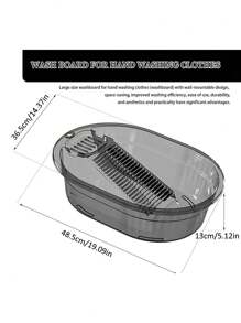 Transparent PET Laundry Tub With Detachable/Non-Detachable Washboard, Non-Slip Base Free Wall Hook - Scrubbing Basin For Efficient Clothes Washing, Suitable For Households Back To School