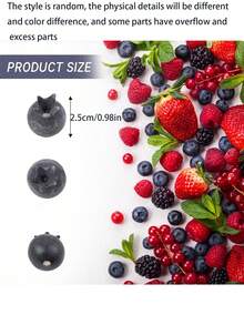 20个仿真蓝莓假水果家居装饰厨房橱柜桌面夏季装饰花瓶填充物塑料水果花环蛋糕装饰，夏季摄影道具，仅限成人使用，仿真植物 - 黑色 - 查看 9