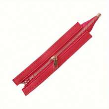 1pc/Elegant -Leather Zippers: , Double-Sided & Braided With Needle Thread Hole - Perfect In Beige, Black, & Light Brown - Multicolor - View 15