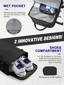 Floless 旅行背包、工作包、随身行李包、防水商务大容量日常背包、带USB充电口的周末旅行包、超薄笔记本电脑背包、大学包、笔记本电脑包礼品，可容纳15.6英寸笔记本电脑 - 黑色 - 查看 8