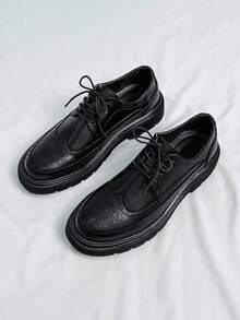 Men's 2025 New Oxford Dress Shoes, Brogue Style, Business/Casual Wear, Comfortable Elevator Shoes, Suitable For All Seasons