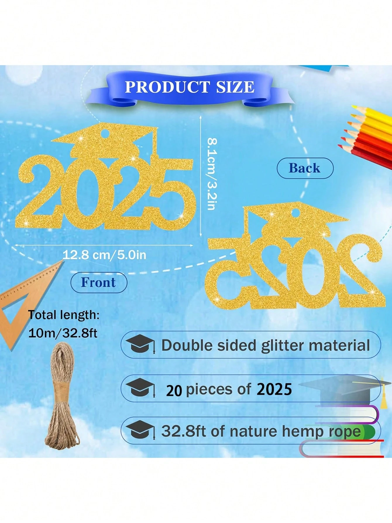 1 10 20 pi ces tiquettes d couper paillet es 2025 d corations de
