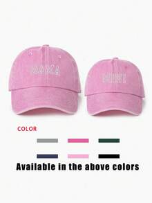 2 chiếc mũ lưỡi trai bóng chày thêu "MAMA+MINI" phù hợp, mũ chống nắng ngoài trời thường ngày có thể điều chỉnh cho bé trai và bé gái, du lịch mùa xuân thu kỳ nghỉ bãi biển - Mũ bóng chày dành cho cha mẹ và con cái - Xem 1