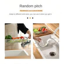 1pc Stainless Steel Sink Drain Basket, Sink Multi-Functional Household Retractable Rack With Feet, Fruit And Vegetable Drain Basket, Multi-Functional Tableware And Chopsticks Drain Rack - Multicolor - View 9