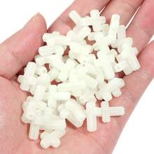 50pcs Plastic Cross Beads For DIY Jewelry Making, Suitable For Bracelets And Necklaces - Luminous - View 3