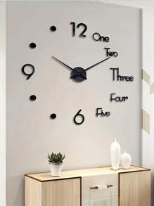 1 pieza de reloj de pared acrílico DIY, set grande sin marco creativo, fácil de instalar, reloj silencioso, set de reloj de pared DIY, decoración para sala de estar, dormitorio, decoración del hogar, reloj de pared para dormitorio, decoración de vuelta a la escuela