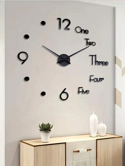 Pc Of DIY Acrylic Wand Clock, Creative Frameless Large Set, Easy To Install, Silent Klok Living Room, Bedroom ation, Home Furnishings Dormitory Back School view 8