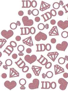 100 piezas Decoraciones de boda Propuesta de compromiso Forma de diamante de anillo de boda Esparces de papel de colores Digo Inglés Regalo de boda Decoración de escritorio Decoración del ambiente de la fiesta