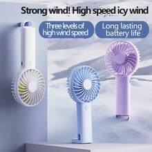 Mini Portable Fan, Powerful Airflow! Hanging Hook Base, 1200mAh Rechargeable Battery USB Fan, 3 Speed Adjustable, Stylish Design! Summer Essential! Suitable For Daily Commute, Travel, Beach, Eyelashes, Outdoor, Vacation Mini Summer Fan - Buckle Type Multi-color - View 3