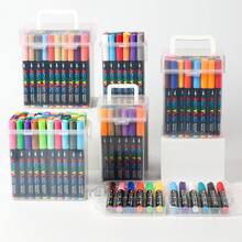 12/24/36/48/60/80 colores Juegos de rotuladores de punta blanda de acrílico líquido directo profesionales con gran capacidad de relleno como regalo de Navidad para madera, rocas, calabazas, tela, vidrio, plástico, cerámica, manualidades, Pascua, grafiti, creación artística, que no se desvanece en papel, de vuelta al colegio - Negro - Ver 7