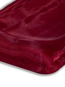 1pc Burgundy Semi-Transparent Organza Fabric, Silky Shiny Stiff Tulle For Wedding Dress DIY, Garment Sewing Crafts, Wedding Decor