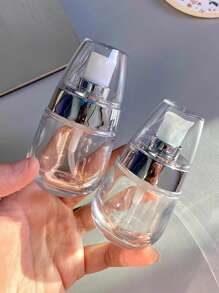 1 pieza Dispensador de cosméticos transparente portátil, Recipiente de cristal para lociones tipo presión, Envase de viaje para crema facial y desmaquillante, Perfecto para viajes, hogar, baño, Accesorios de almacenamiento de líquidos de viaje, Regalos para mujeres, mamá, amigos, Decoración del hogar y del baño, Decoración de otoño, Regreso a la escuela