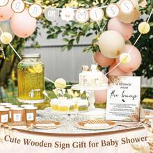 Unique Baby Shower Game Sign Wooden DIY Message Decor, Gender Reveal Party Table Top Decorations, Adorable Neutral Baby Shower Gift - Multicolor - View 12
