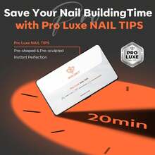 Modelones Pro Luxe Instant Nail Apex Tips 15 Sizes, Medium Almond Extension Gel Tips Pre-Building & Pre-Etched Thicker Strength Acrylic Fake Nails Full Cover 240 Pcs - Clear - View 7