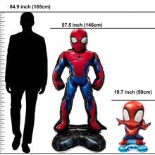 Eyuwn Spider Theme Happy Birthday Banner And 5PCS Spider Character Giant Balloons For Birthday Party Decoration