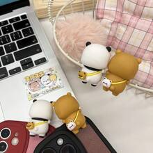 1 件可爱毛绒娃娃手机装饰，卡通人物熊娃娃，迷你玩具屏幕装饰，定制情侣礼物