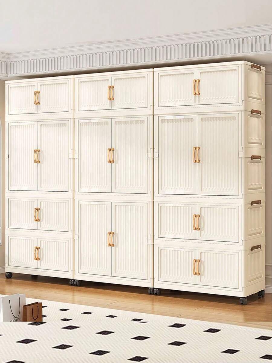 Large Capacity Folding Wardrobe, Multi-Layer Kids Baby Clothes Storage Cabinet, Home Clothing Organizer Box