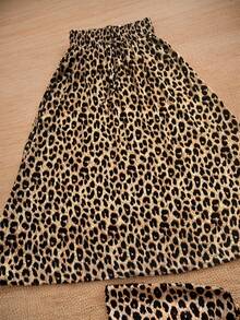 Steve Store Women's Fashion Viscose Fabric Skirt With Lining, Has Pocket And Slit On The Sides - leopardo 03 - 查看 4
