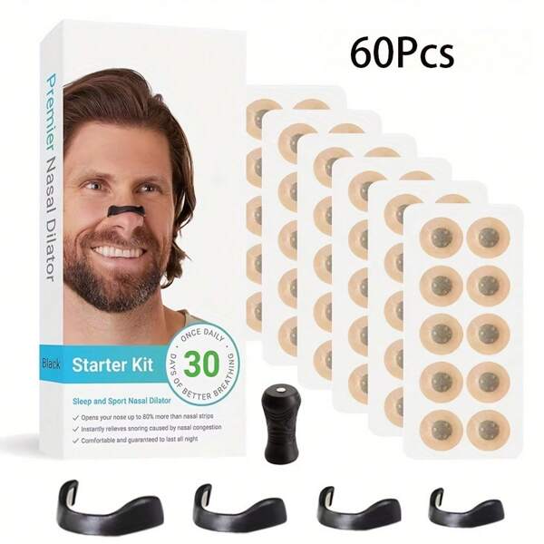 Bandes nasales magnétiques anti-ronflement (15/30 pièces) – Aide au sommeil réutilisable et hypoallergénique Adhésif confortable pour une respiration nocturne Cadeau idéal pour les ronfleurs et leurs partenaires Solution anti-ronflement sans médicament