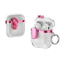 Military Industry Anti-Fall Minimalist Solid Color Electroplated Lock Clear Earphone Case Compatible With AirPods 4, Pro 2nd Gen, Pro 3rd Gen, 1/2, Anti-Drop, Various Colors For Men And Women - Multicolor - View 19