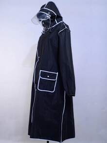 1pc Electric Bicycle Extended Rain Coat With Hood Insulation,Galentines,Puppy,Carnival,Party Decorations,Spring Summer Picks,Brides Maid Gifts,Room,Bedroom Decor,Beach,Travel,For Men,For Women,Vacation,Cute Stuff - Black - View 9