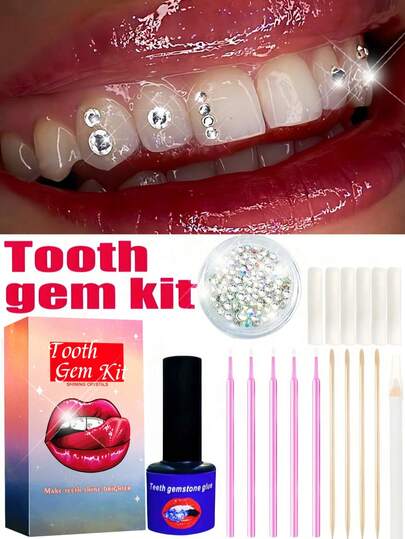 150 st gnistrande rhinestone tand smyckesset, självhäftande tanddekorationer, lätt att fästa och ta bort, Crystal Bling tillbehör, lämplig för fester, bröllop, klubbar, mode, Y2K Gothic Style