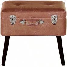Beliani Moderner Hocker mit Stauraum braun Kunstleder Kofferhocker Mallard - Braun1 - Übersicht 6