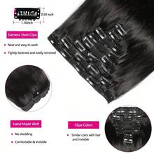 Extensions de cheveux humains - Natural Black - Voir 6