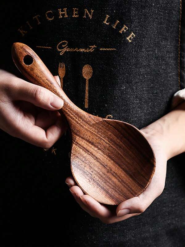 1 pièce Cuillère à riz en bois style japonais, créative, simple et pratique, multifonctionnelle