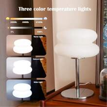 1 PC Bauhaus Table Lamp - Adjustable Light, USB Interface, Double-Layer Bread Shape, Button Adjustment, Suitable For Living Room/Dining Room/Bedroom Bedside LED Table Lamp