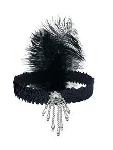 1pc Silver Beads & Sequins Solid Color Elegant Plastic Artificial Feather Sequin Headpiece, Multi-Purpose Hair Accessory Suitable For Masquerade, Mother's Day, Prom, Teacher's Day, All Season Halloween - Multicolor - View 8