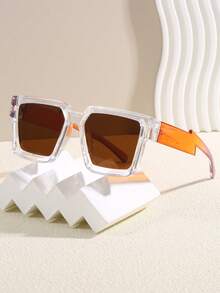 1pc Big Frame Square Decorative Glasses, European And American Style For Teenagers - Multicolor - View 12