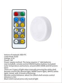 1/3pcs LED Clap Lights, 3 Color Modes, Powered By 3 AAA Batteries & Remote Control Dimmable, Suitable For Bedroom Wardrobe, Kitchen Cabinet, Novelty Night Light, Warm White Natural Lighting - Multicolor - View 10