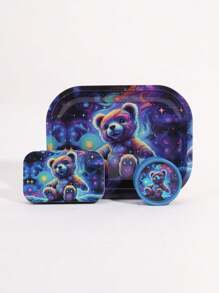 3 Pieces Set, Entry-Level Set With Multiple Prints - Including Metal Rolling Tray, Grinder, And Iron Box, Stylish Design, Perfect Gift For Halloween And Christmas!