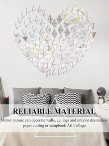 20/50/100/200pcs 2cm Acrylic Triangle Mirror Mosaic Tiles, Self-Adhesive Geometric Wall Sticker For Home Bedroom Living Room/Bathroom Decor, Glass Surface, Glittery, Reusable, Party DIY Craft Gift, Portrait Mirror Decor, Multi-Surface Installable